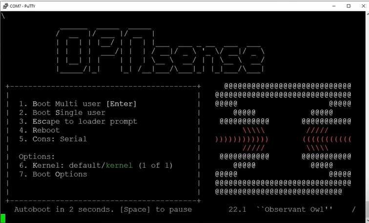 opnsense boot screen